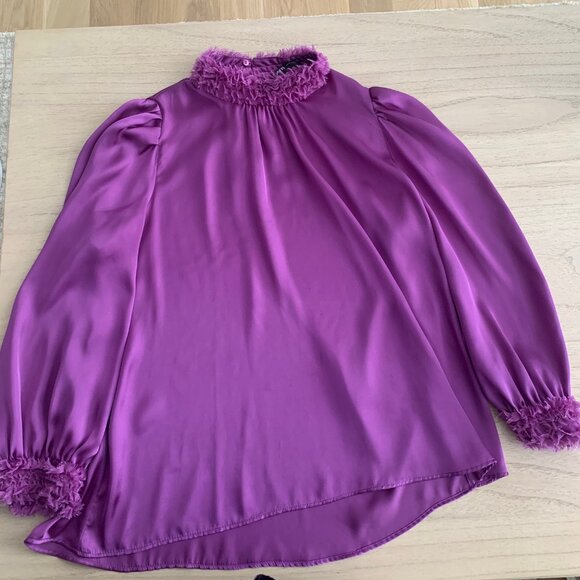 Stunning Deep Purple Zara Dress Shirt – Barely Worn, Silk-Like Finish - Picture 1 of 4